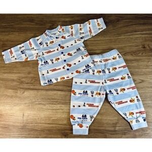 Y2K Pooh Tiger Baby Disney Pajama Set Football 100 Acre Woods 6-9mo Vintage Star